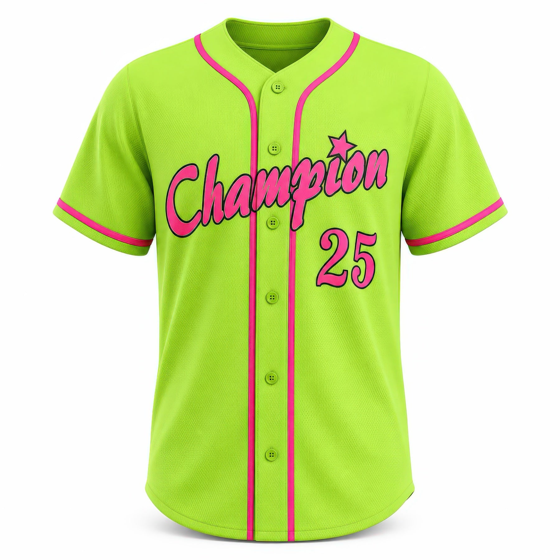 HUINA neon green custom baseball jersey front product visual
